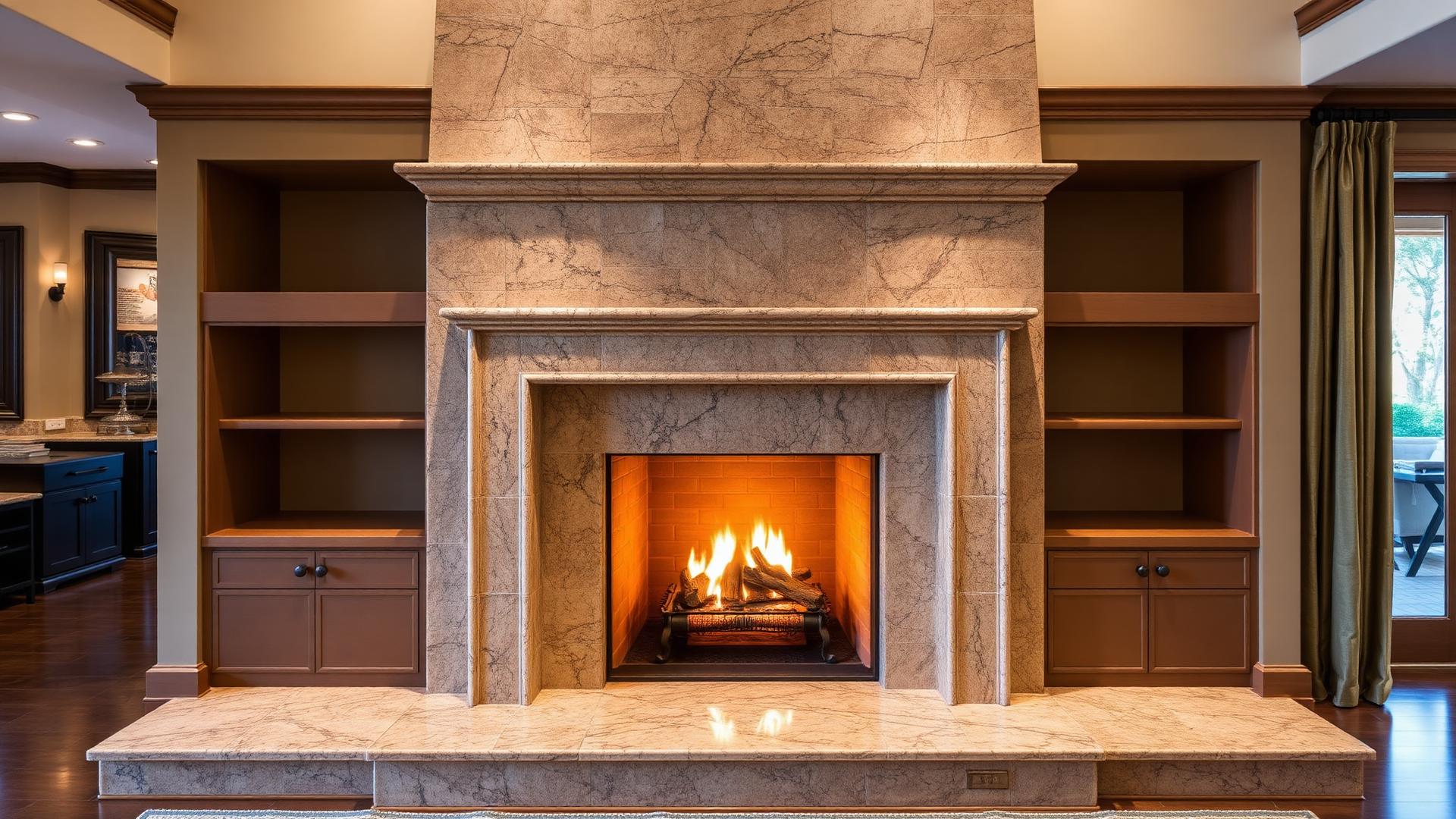 Stone fireplace surround in El Paso TX